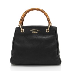 Gucci Leather Bamboo Small Shopper Tote