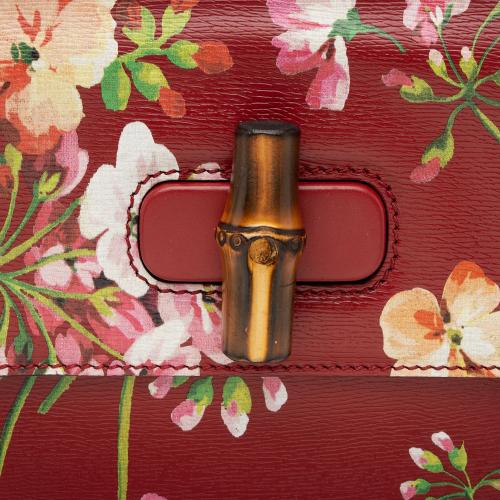 Gucci Leather Blooms Bamboo Daily Medium Satchel