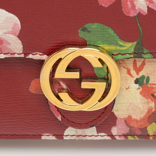 Gucci Leather Blooms Interlocking GG Wallet on Chain