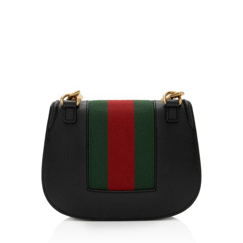 Gucci Leather Crystal Butterfly Linea Totem Small Crossbody