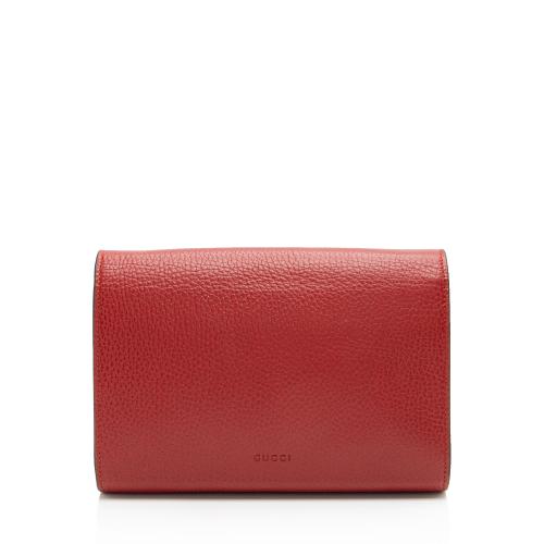 Gucci Leather Crystal Dionysus Chain Wallet