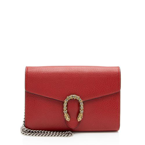 Gucci Leather Crystal Dionysus Chain Wallet