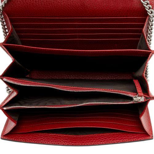 Gucci Leather Crystal Dionysus Chain Wallet