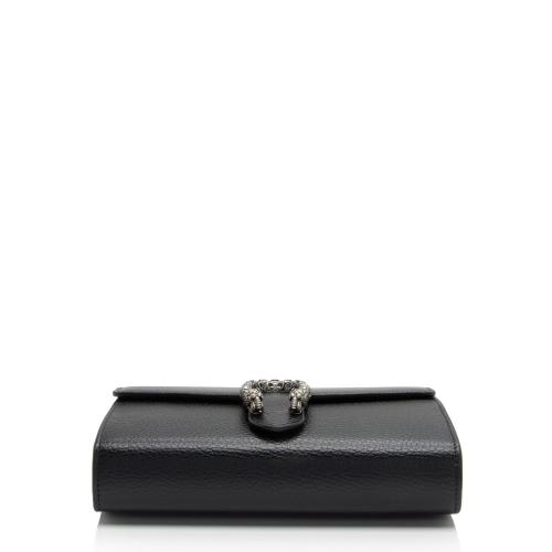 Gucci Leather Crystal Dionysus Chain Wallet