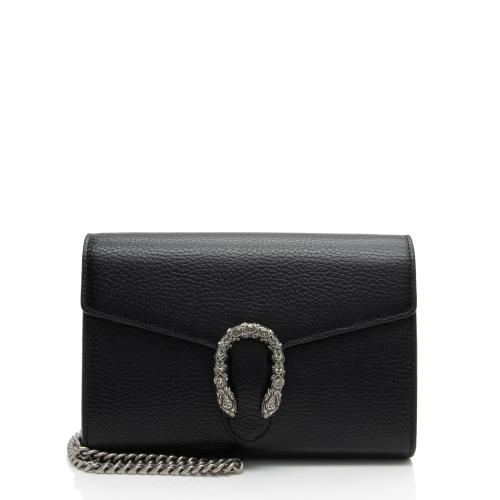 Gucci Leather Crystal Dionysus Chain Wallet