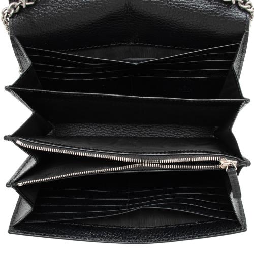 Gucci Leather Crystal Dionysus Chain Wallet