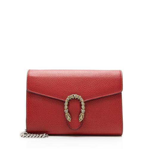 Gucci Leather Crystal Dionysus Chain Wallet