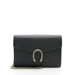 Gucci Leather Crystal Dionysus Chain Wallet