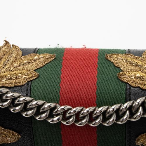 Gucci Leather Embroidered Rose Dionysus Medium Shoulder Bag