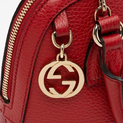 Gucci Leather GG Charm Dome Small Shoulder Bag