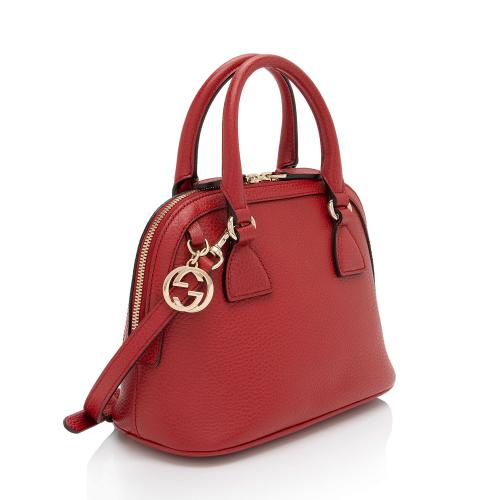 Gucci Leather GG Charm Dome Small Shoulder Bag