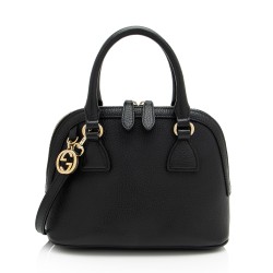 Gucci Leather GG Charm Dome Small Shoulder Bag