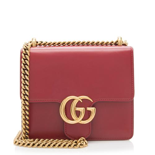 Gucci Leather GG Marmont Small Chain Bag