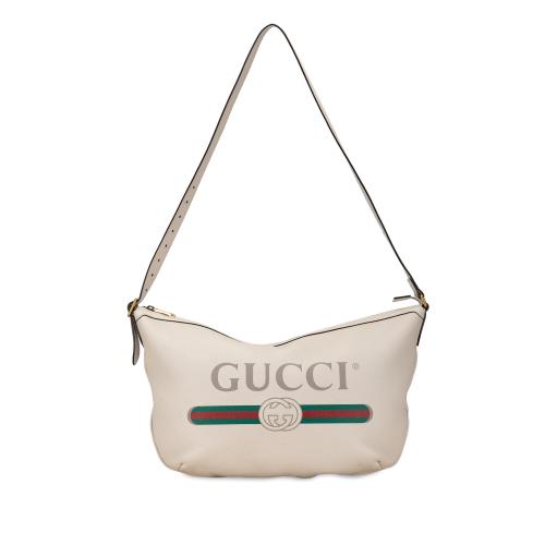 Gucci Leather Gucci Logo Half Moon