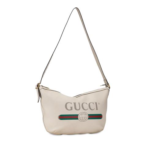 Gucci Leather Gucci Logo Half Moon