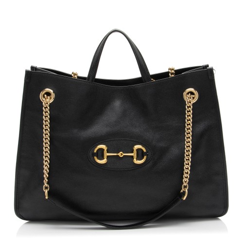 Gucci Leather Horsebit 1955 Chain Large Tote