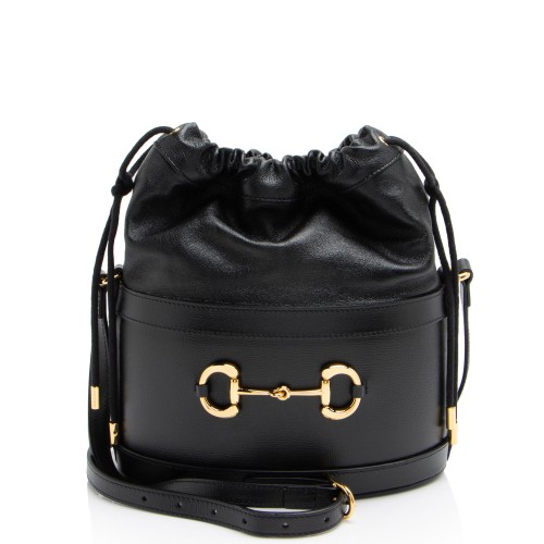 Gucci Leather Horsebit 1955 Drawstring Bucket Bag