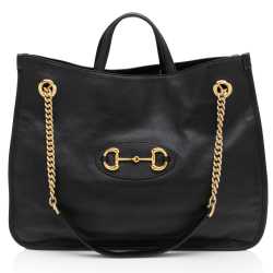 Gucci Leather Horsebit 1955 Chain Large Tote