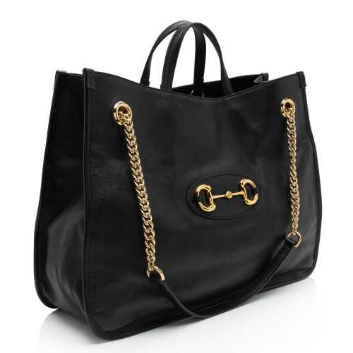 Gucci Leather Horsebit 1955 Chain Large Tote