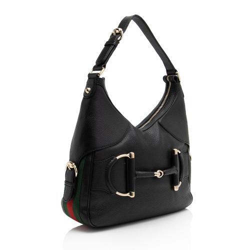 Gucci Leather Web Heritage Horsebit Large Hobo