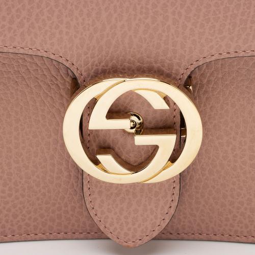 Gucci Grained Calfskin Interlocking G Small Shoulder Bag