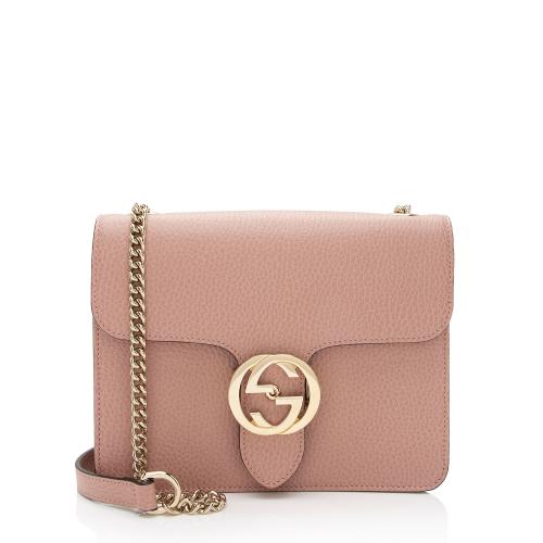 Gucci Grained Calfskin Interlocking G Small Shoulder Bag