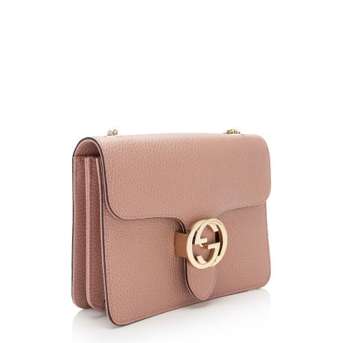 Gucci Grained Calfskin Interlocking G Small Shoulder Bag