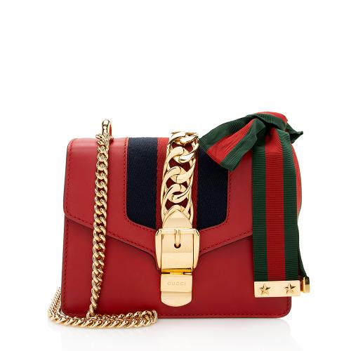 Gucci Leather Sylvie Mini Chain Bag