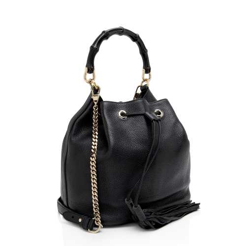 Gucci Leather Miss Bamboo Bucket Bag