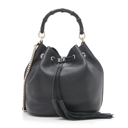 Gucci Leather Miss Bamboo Bucket Bag