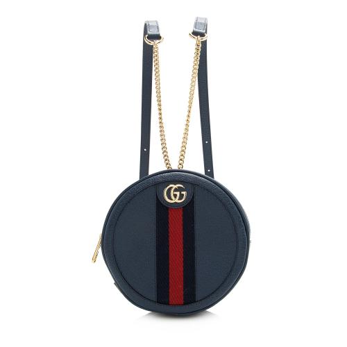 Gucci Leather Ophidia Round Mini Backpack