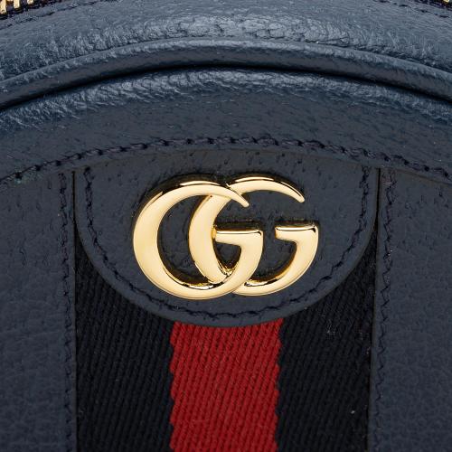 Gucci Leather Ophidia Round Mini Backpack