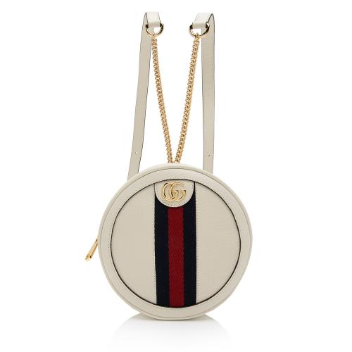 Gucci Leather Ophidia Round Mini Backpack