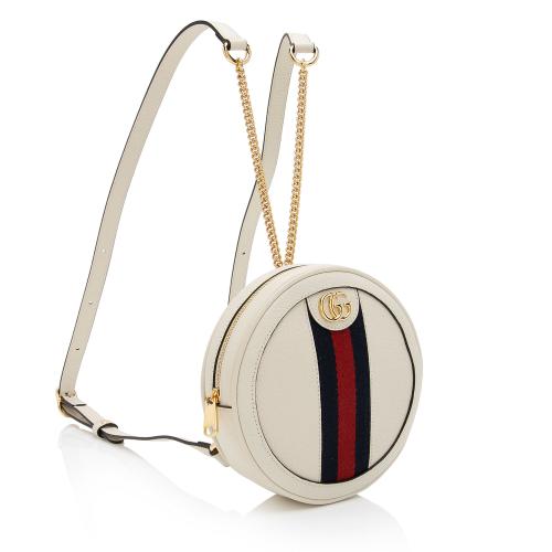 Gucci Leather Ophidia Round Mini Backpack