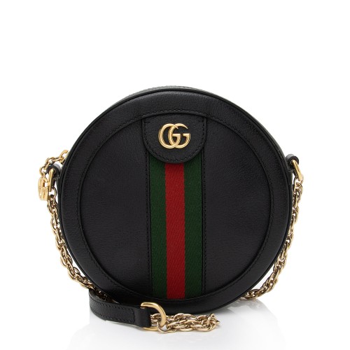 Gucci Leather Ophidia Round Mini Shoulder Bag