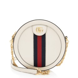 Gucci Leather Ophidia Round Mini Shoulder Bag