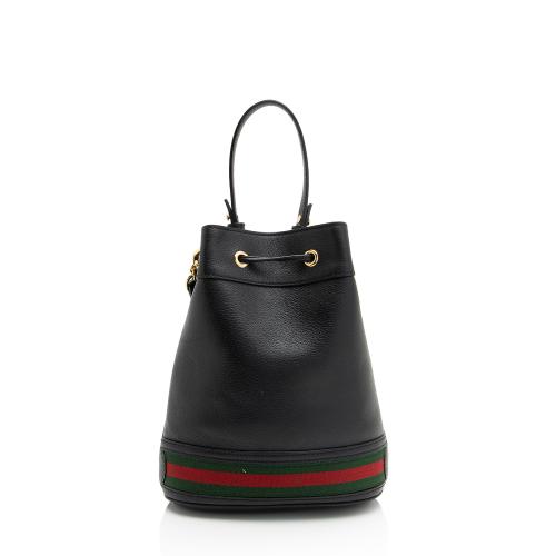 Gucci Leather Ophidia Small Bucket Bag