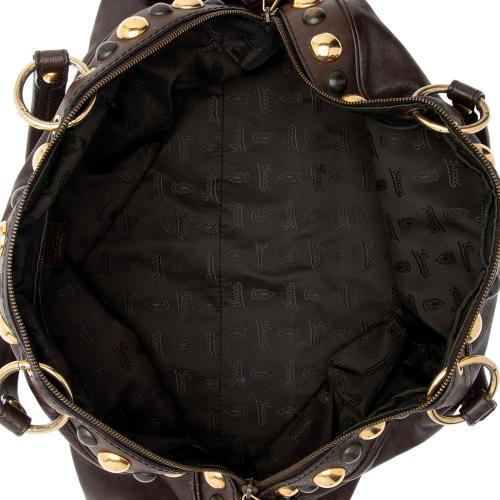 Gucci Leather Studded Babouska Dome Satchel