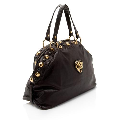 Gucci Leather Studded Babouska Dome Satchel