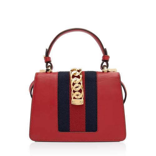 Gucci Leather Sylvie Mini Top Handle