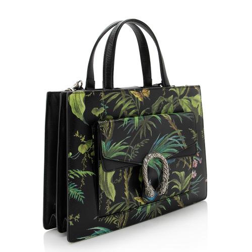 Gucci Leather Tropical Dionysus Medium Tote