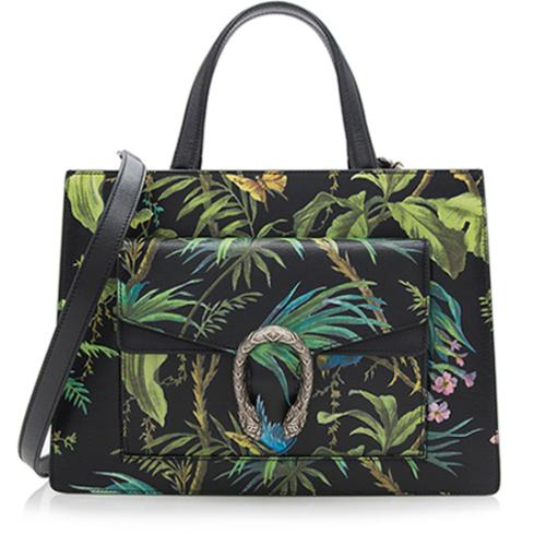 Gucci Leather Tropical Dionysus Medium Tote