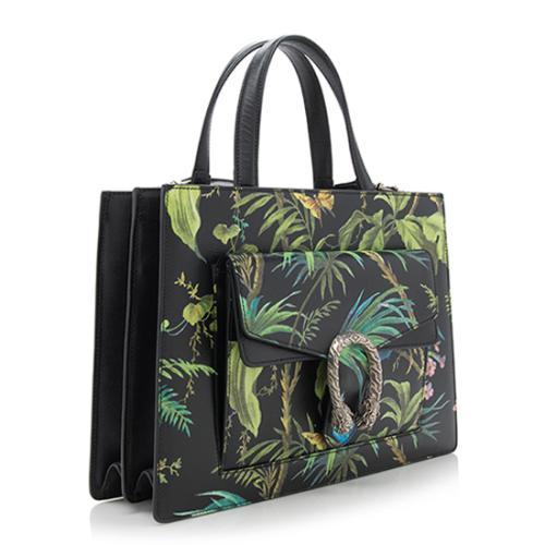 Gucci Leather Tropical Dionysus Medium Tote