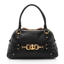 Gucci Leather Bamboo Horsebit Wave Satchel