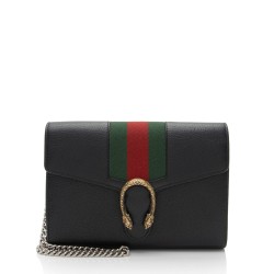 Gucci Leather Web Dionysus Chain Wallet