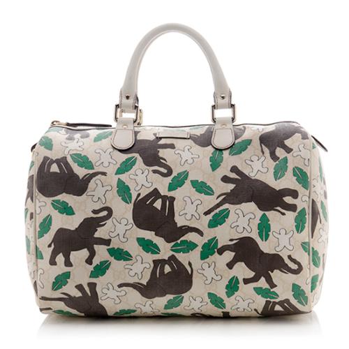 Gucci Limited Edition GG Supreme UNICEF Elephant Medium Boston Bag