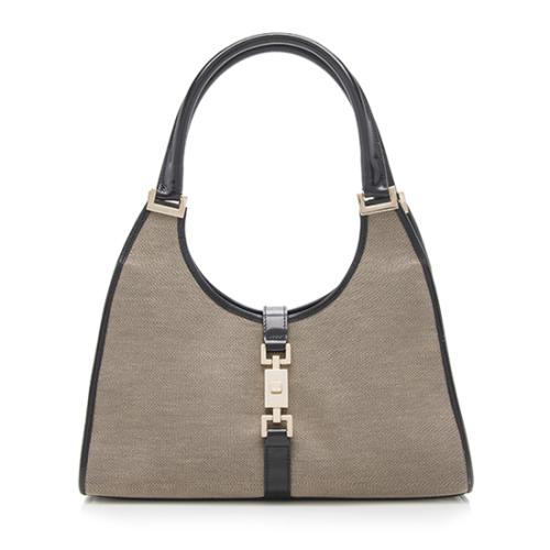 Gucci Linen Bardot Shoulder Bag