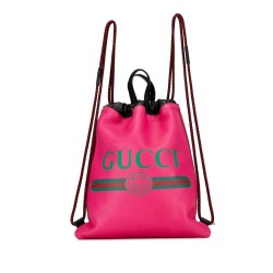 Gucci Logo Drawstring Backpack