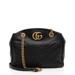 Gucci Matelasse Calfskin GG Marmont Medium Open Shoulder Bag