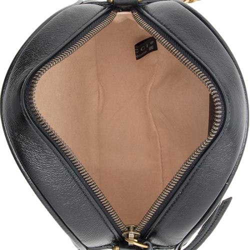 Gucci Matelasse Leather GG Marmont Round Mini Shoulder Bag